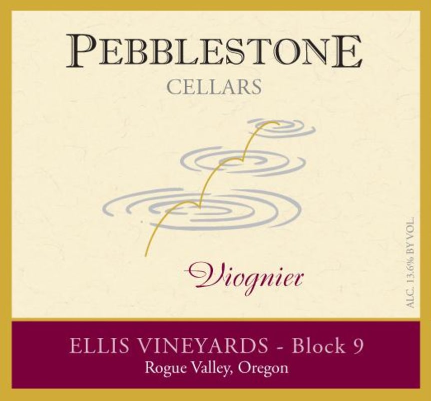 Pebblestone Cellars Ellis Vineyards Block 9 Viognier 2015 Front Label