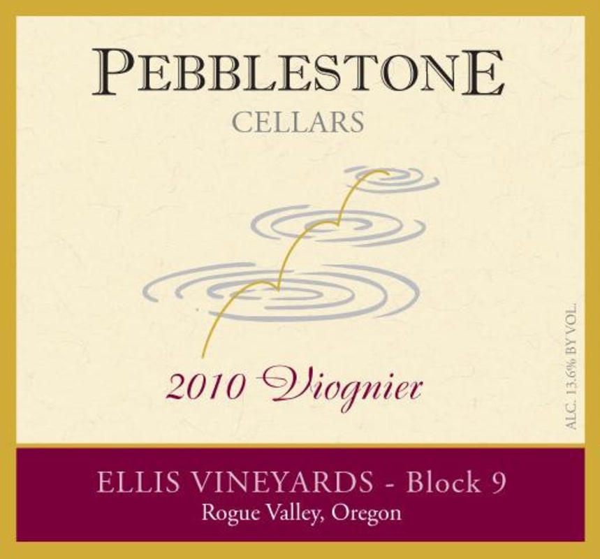 Pebblestone Cellars Ellis Vineyards Block 9 Viognier 2010 Front Label