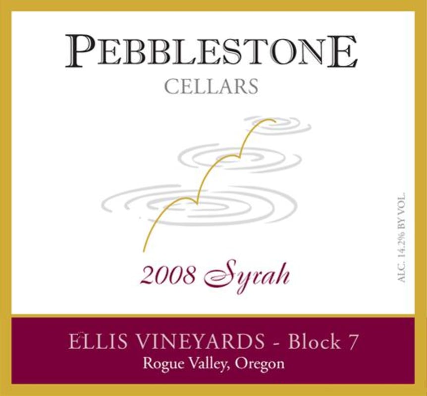 Pebblestone Cellars Ellis Vineyards Block 7 Syrah 2008 Front Label