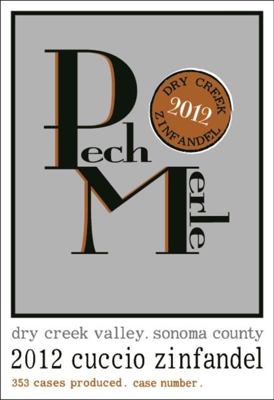 Pech Merle Winery Cuccio Zinfandel 2012 Front Label