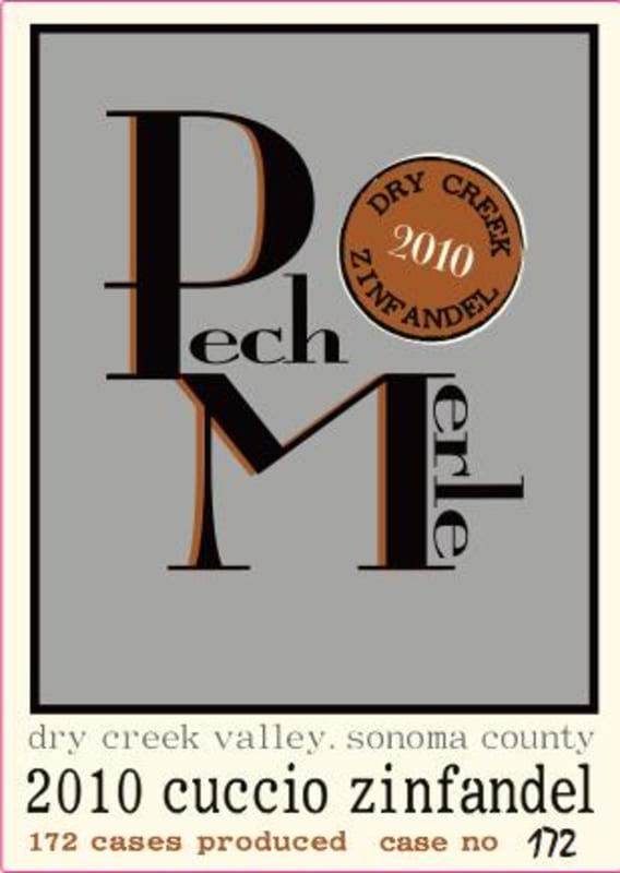 Pech Merle Winery Cuccio Zinfandel 2010 Front Label