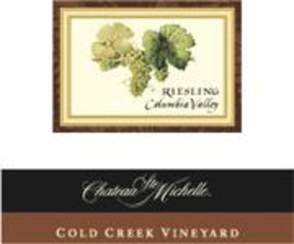 Chateau Ste. Michelle Cold Creek Vineyard Riesling 2001 Front Label