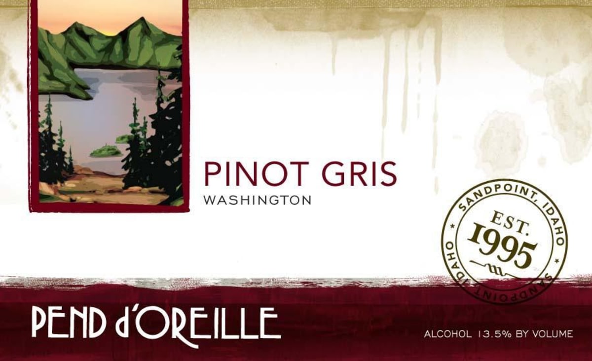 Pend d'Oreille Winery Pinot Gris 2013 Front Label