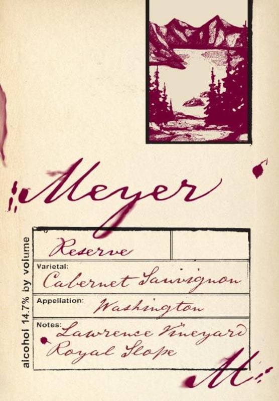Pend d'Oreille Winery Meyer Lawrence Vineyard Reserve Cabernet Sauvignon 2012 Front Label