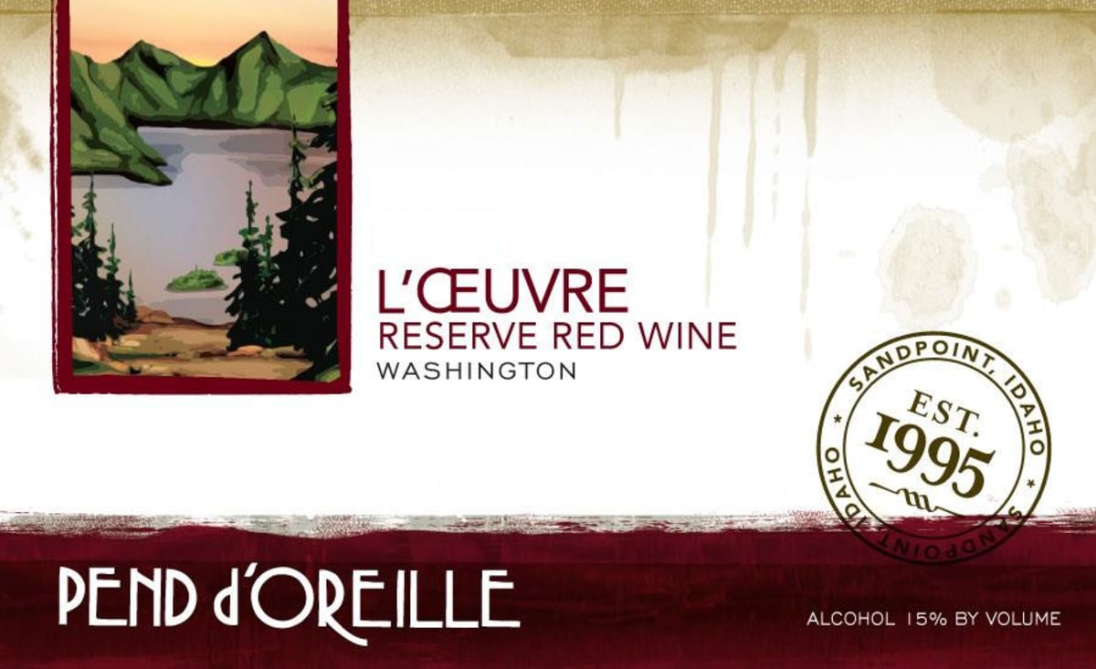 Pend d'Oreille Winery L Oeuvre Reserve 2013 Front Label