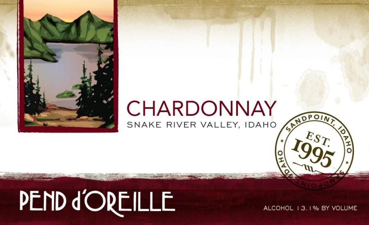Pend d'Oreille Winery Chardonnay 2014 Front Label