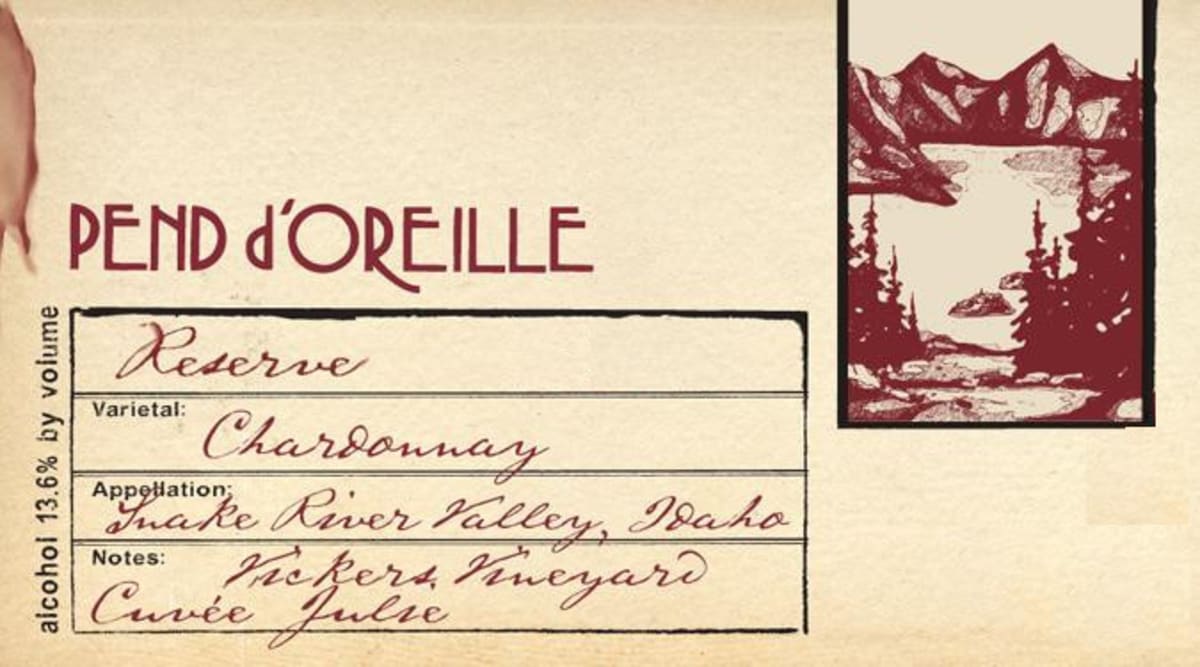 Pend d'Oreille Winery Reserve Chardonnay 2014 Front Label