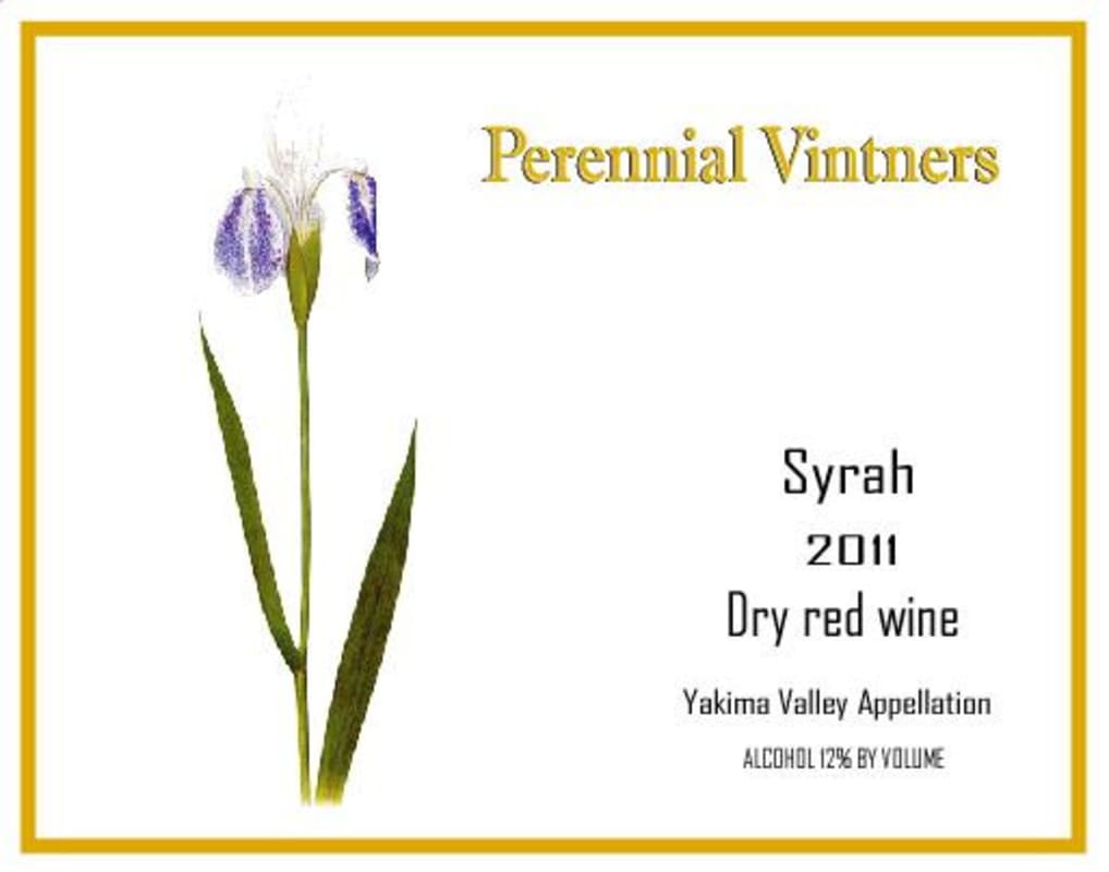 Perennial Vintners Dry Syrah 2011 Front Label