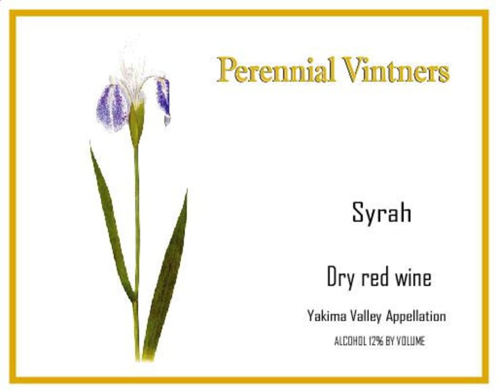 Perennial Vintners Dry Syrah 2014 Front Label