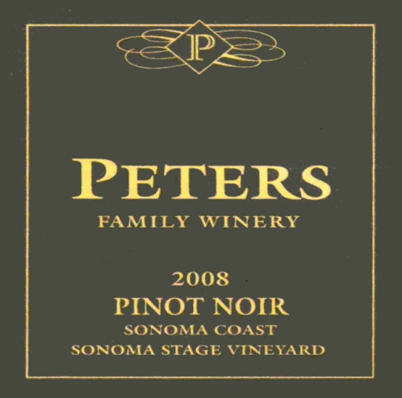 Peters Family Winery Stage Vineyard Pinot Noir 2008 Front Label