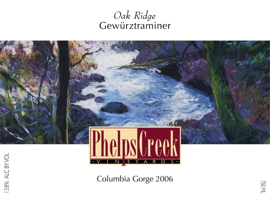 Phelps Creek Wines Oakridge Gewurztraminer 2006 Front Label