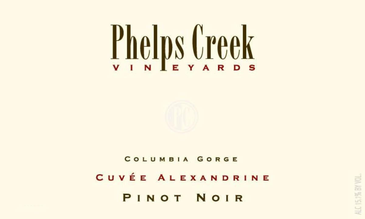 Phelps Creek Wines Cuvee Alexandrine 2013 Front Label