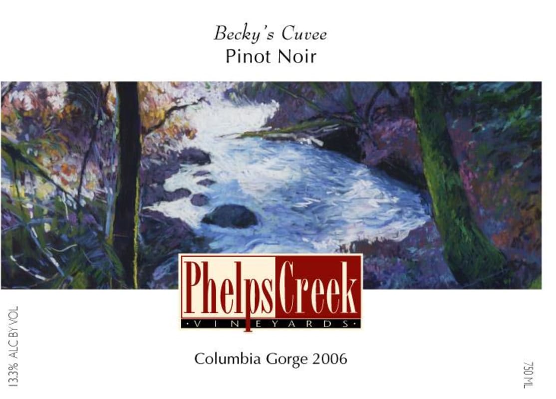 Phelps Creek Wines Beckys Cuvee Pinot Noir 2006 Front Label