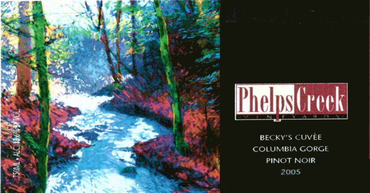 Phelps Creek Wines Beckys Cuvee Pinot Noir 2005 Front Label