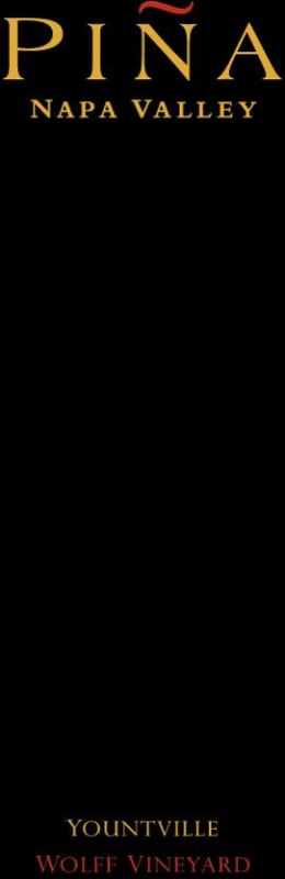 Pina Napa Valley Wolff Vineyard Cabernet Sauvignon 2010 Front Label