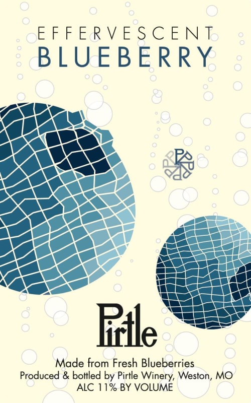 Pirtle Winery Effervescent Blueberry Front Label