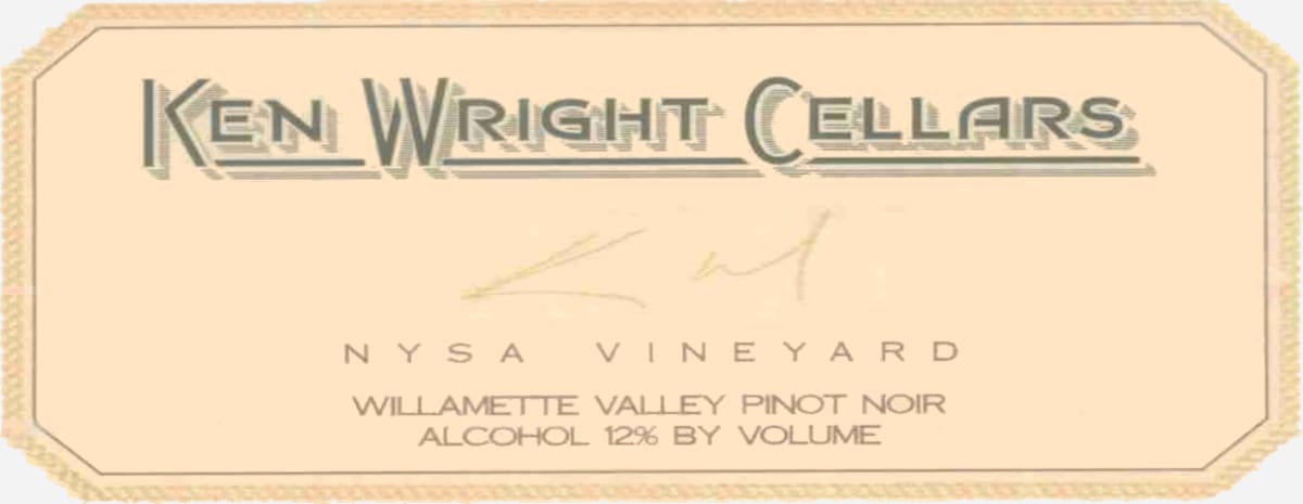 Ken Wright Cellars Nysa Vineyard Pinot Noir 1999 Front Label