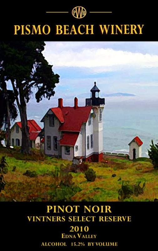 Pismo Beach Winery Vintners Select Reserve Pinot Noir 2010 Front Label