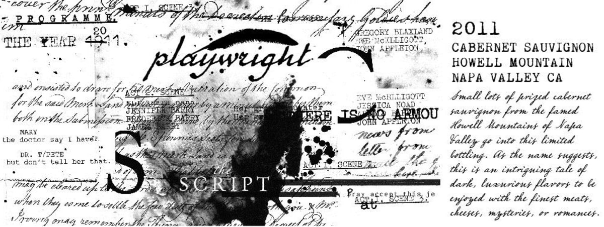 Playwright Wines The Script Cabernet Sauvignon 2011 Front Label
