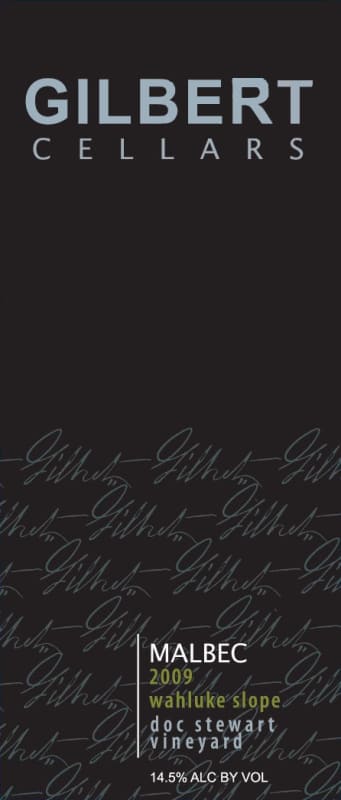 Gilbert Cellars Doc Stewart Vineyard Malbec 2009 Front Label
