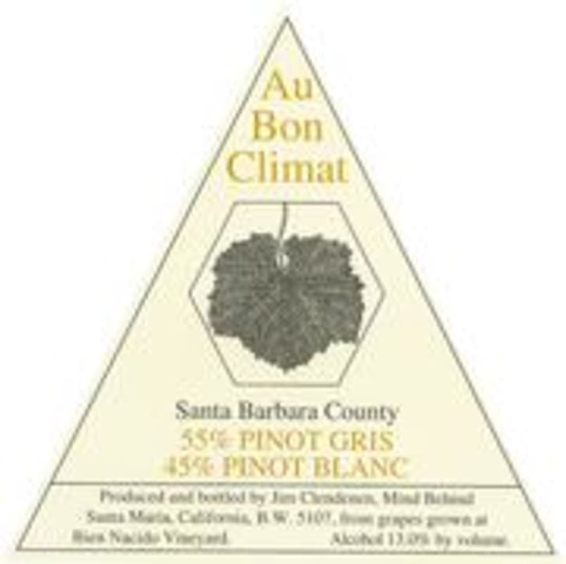 Au Bon Climat Pinot Blanc-Pinot Gris 2001 Front Label