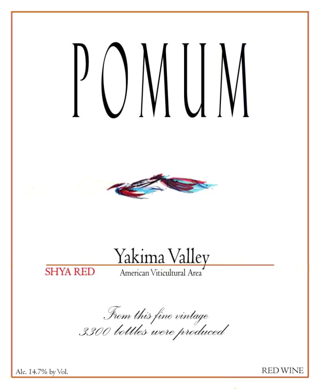 Pomum Cellars Shya 2008 Front Label