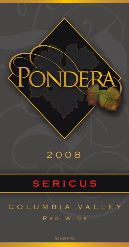 Pondera Winery Sericus 2008 Front Label