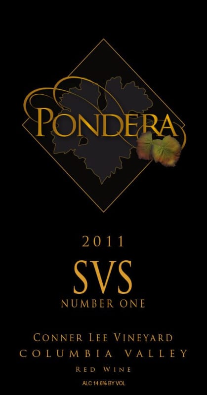 Pondera Winery Conner Lee Vineyard SVS Number One 2011 Front Label