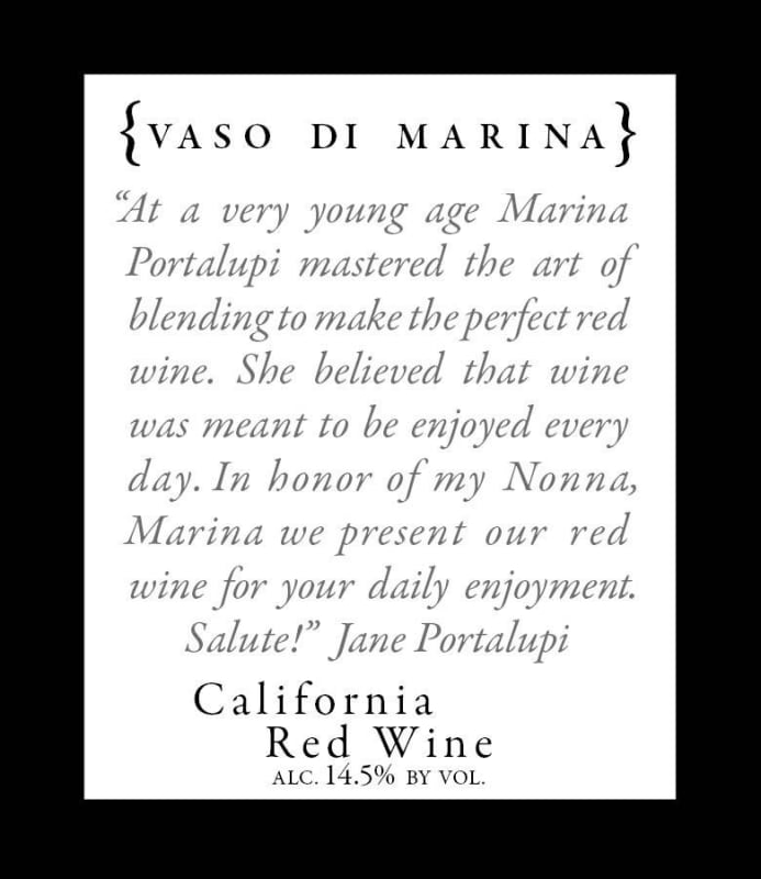 Portalupi Vaso di Marina Red 2013 Front Label