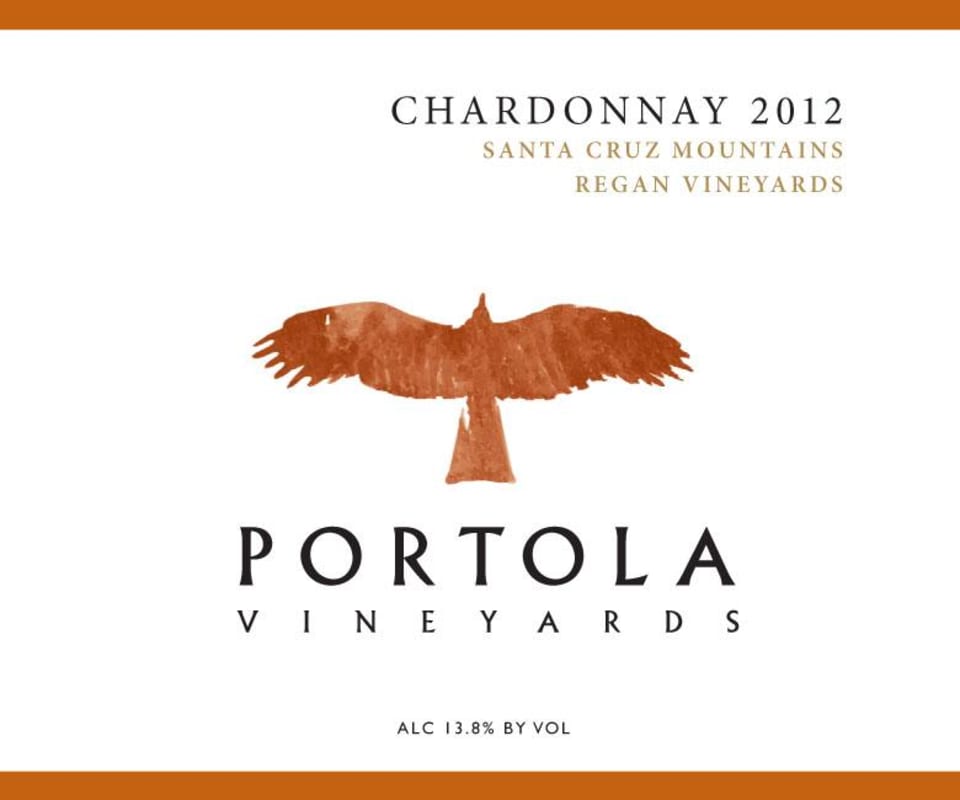 Portola Vineyards Regan Vineyards Chardonnay 2012 Front Label
