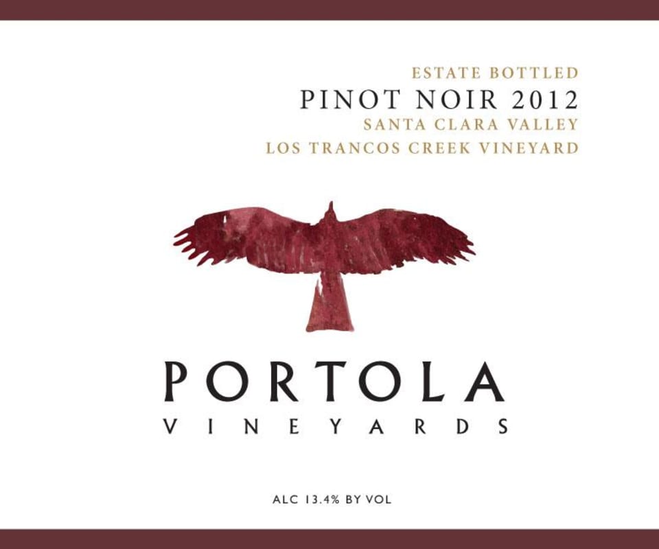Portola Vineyards Estate Pinot Noir 2012 Front Label