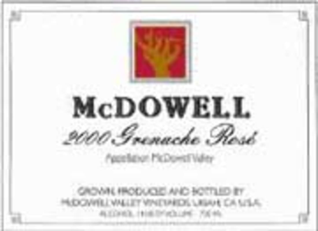 McDowell Grenache Rose 2000 Front Label