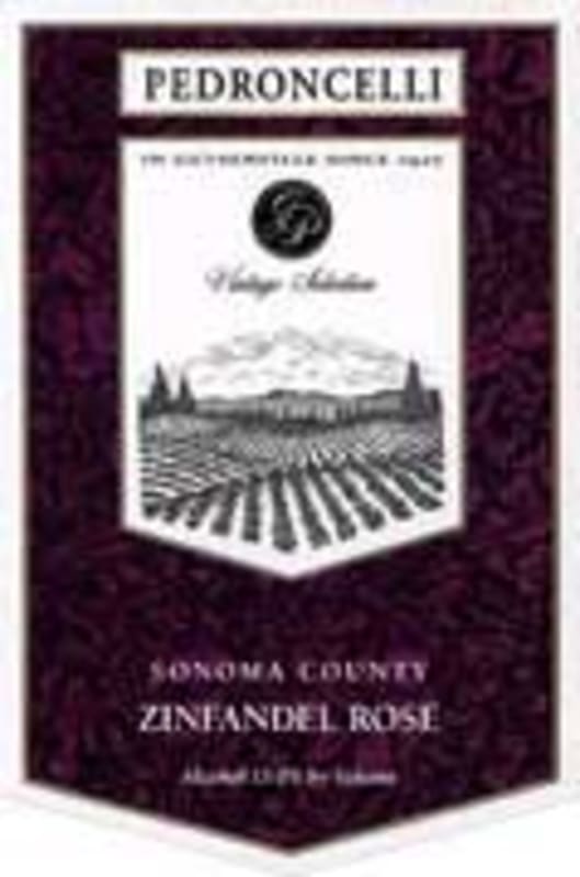 Pedroncelli Zinfandel Rose 2001 Front Label