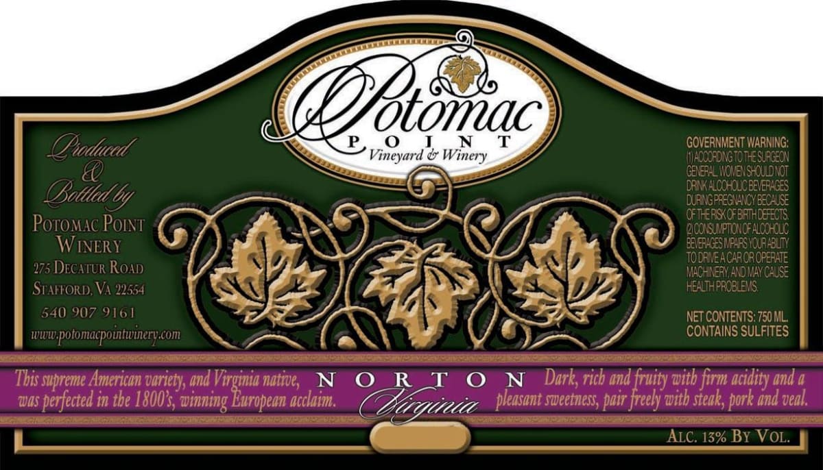 Potomac Point Vineyard & Winery Norton 2008 Front Label