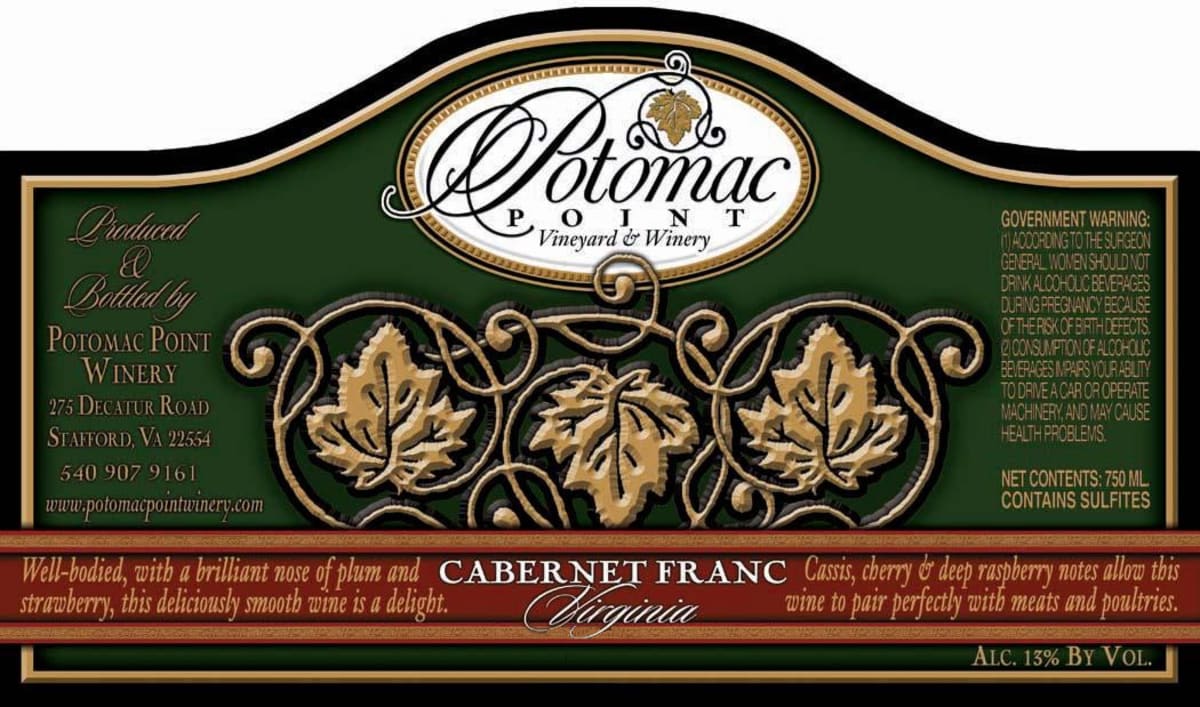 Potomac Point Vineyard & Winery Cabernet Franc 2014 Front Label