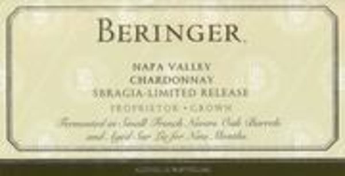 Beringer Sbragia Limited Release Chardonnay 2000 Front Label