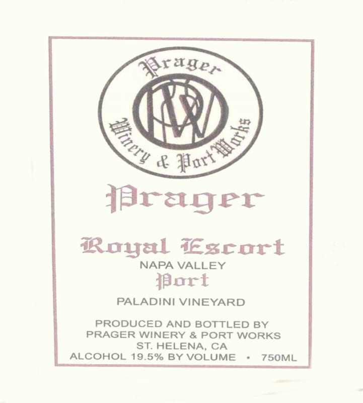 Prager Winery & Port Works Paladini Vineyard Royal Escort Port 2009 Front Label