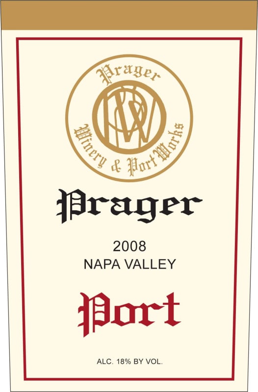 Prager Winery & Port Works Port 2008 Front Label
