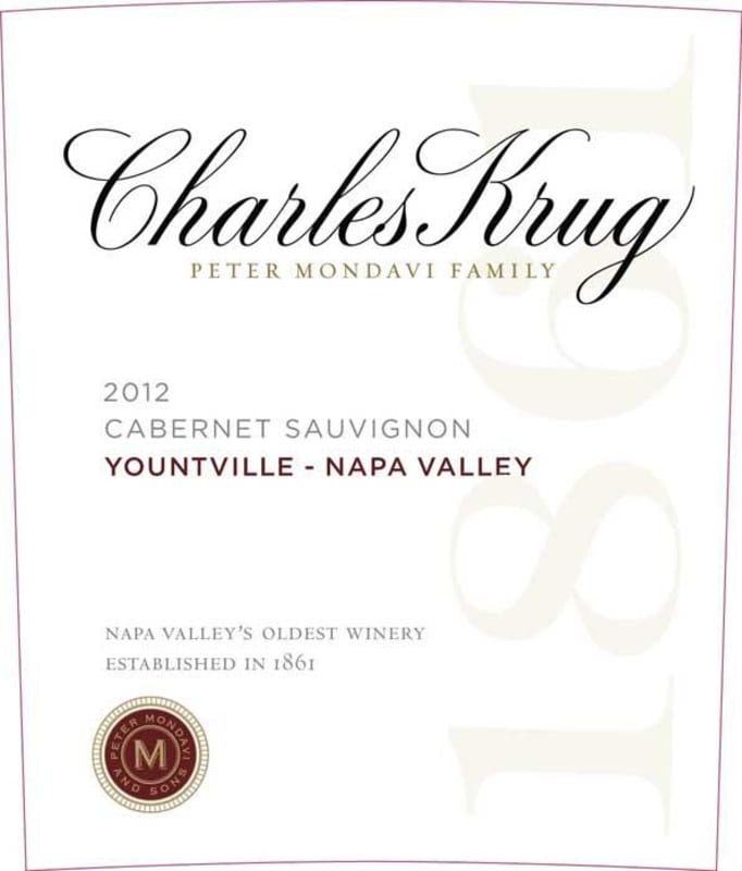 Charles Krug Peter Mondavi Family Cabernet Sauvignon 2012 Front Label