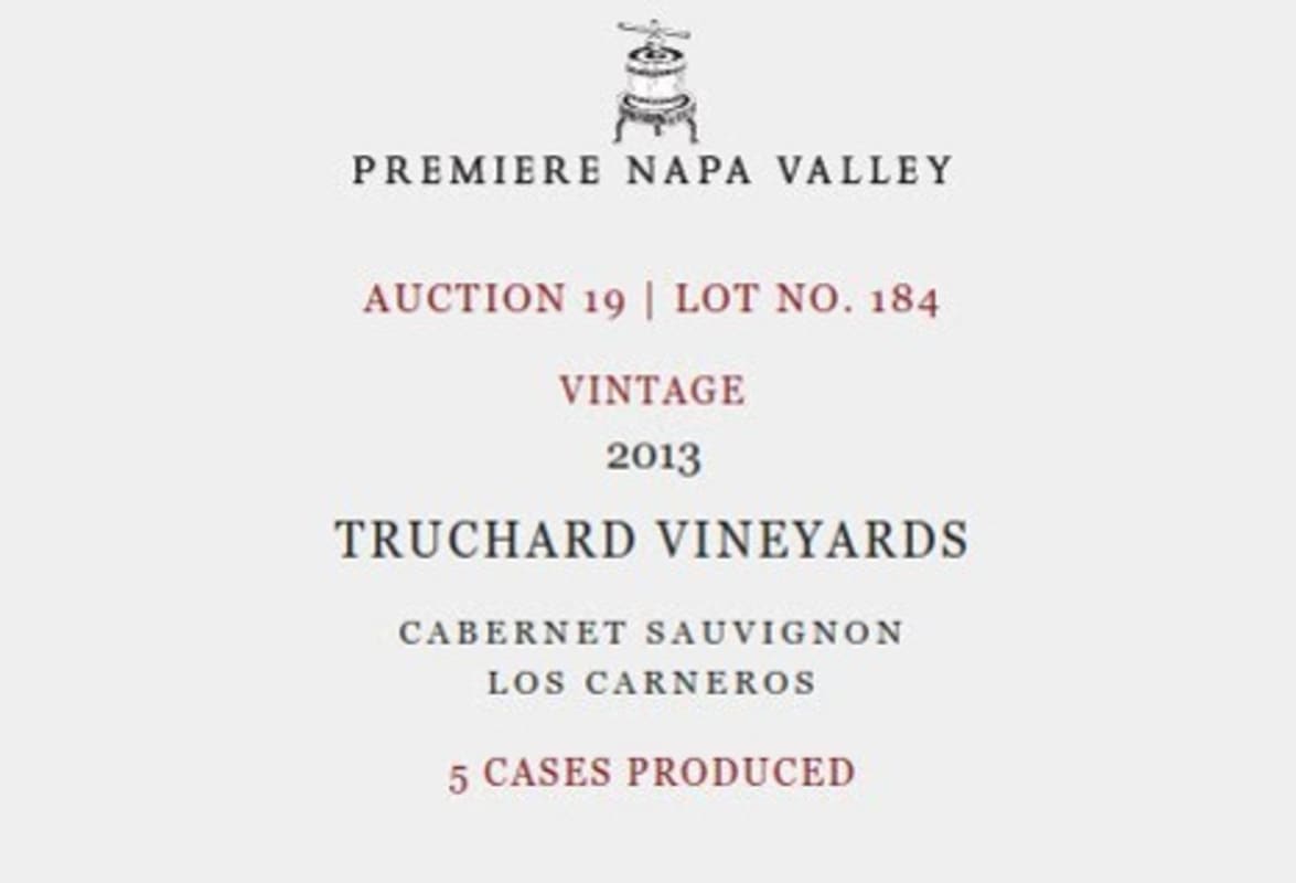 Truchard Estate Truchard Vineyards Cabernet Sauvignon 2013 Front Label