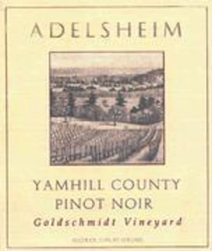 Adelsheim Goldschmidt Vineyard Pinot Noir 1999 Front Label