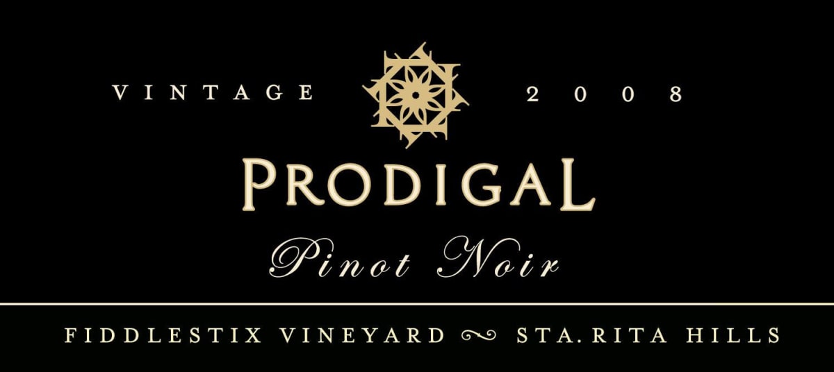 Prodigal Wines Fiddlestix Vineyard Pinot Noir 2008 Front Label