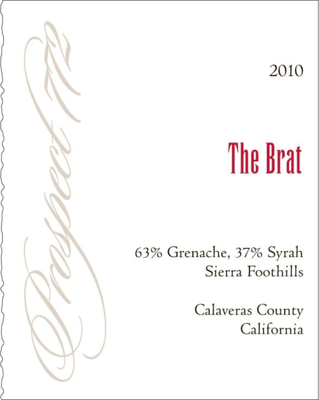 Prospect 772 The Brat Grenache Syrah 2010 Front Label