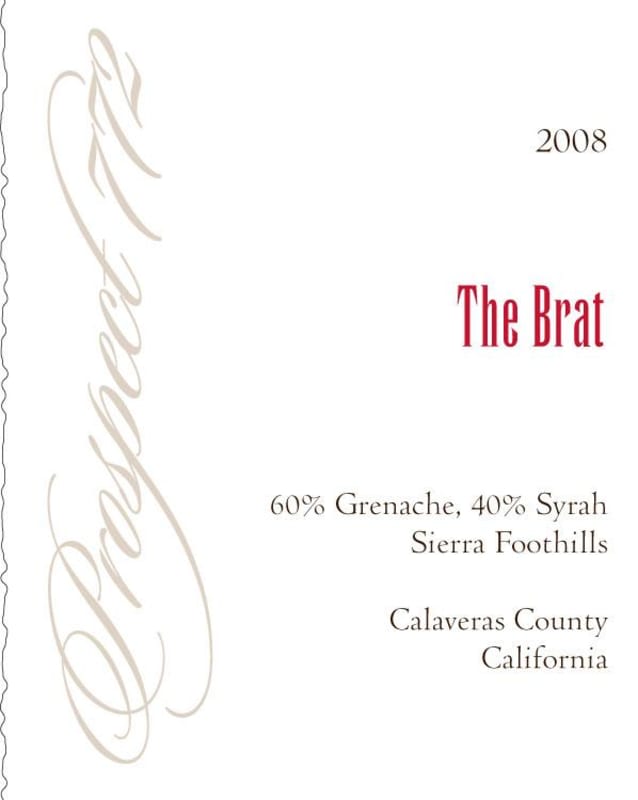 Prospect 772 The Brat Grenache Syrah 2008 Front Label