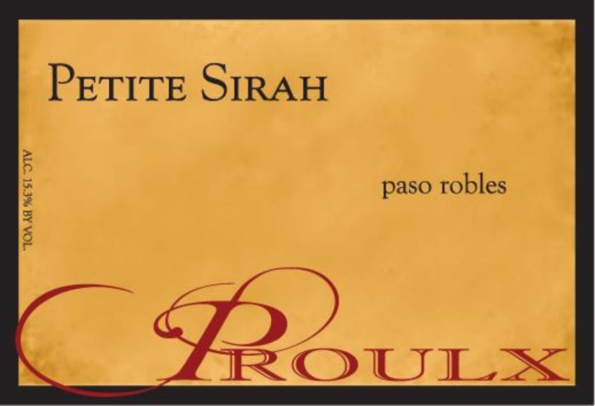 Proulx Wines Petite Sirah 2012 Front Label