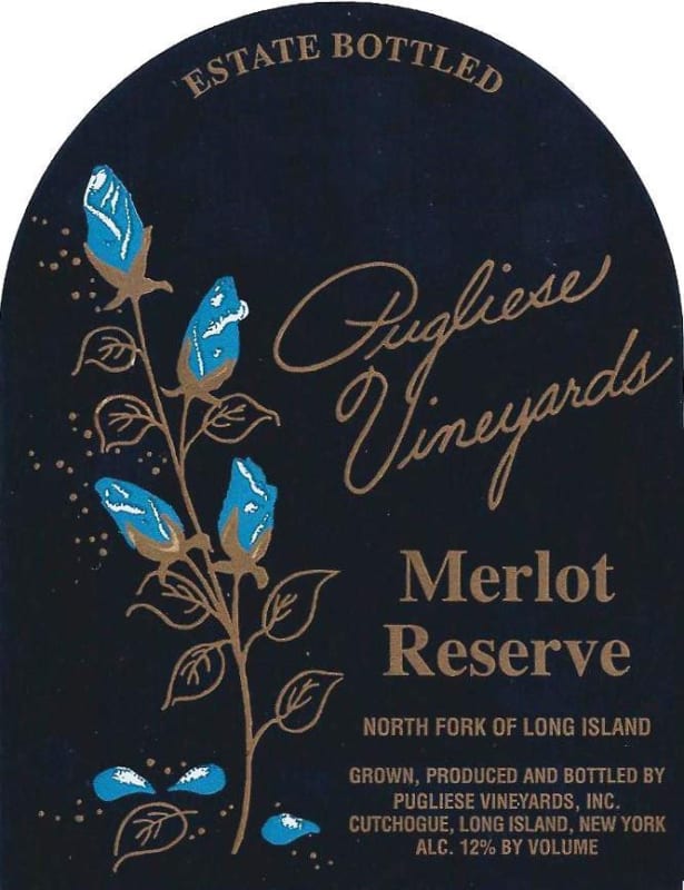Pugliese Vineyards Reserve Merlot 2010 Front Label