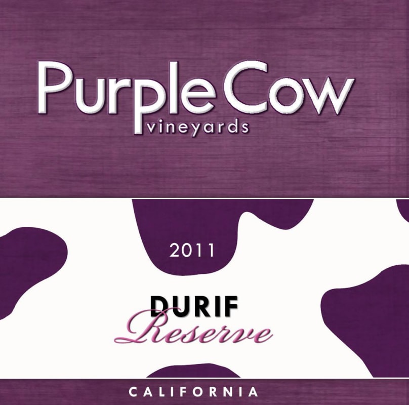 Purple Cow Vineyards Durif Reserve 2011 Front Label