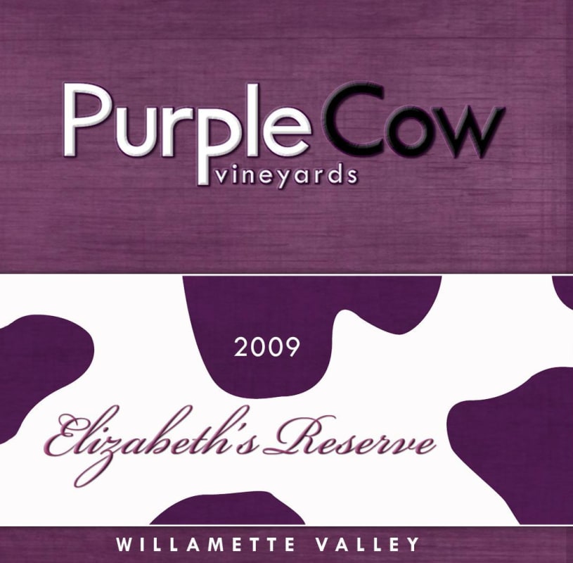 Purple Cow Vineyards Elizabeths Reserve Estate Pinot Noir 2009 Front Label