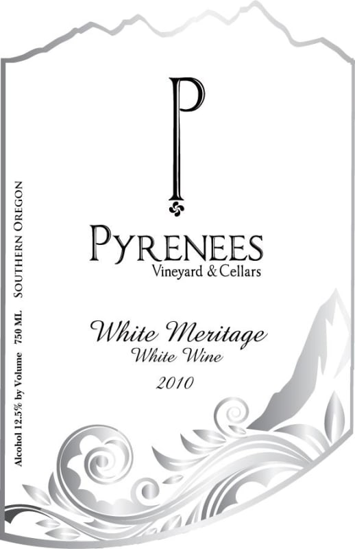 Pyrenees Vineyard & Cellars White Meritage 2010 Front Label