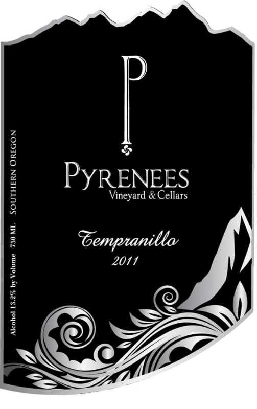 Pyrenees Vineyard & Cellars Tempranillo 2011 Front Label